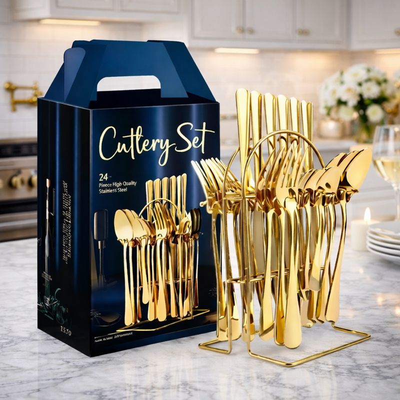 🔥 MEGA SPECIAL OFFER 🎉 | Generic Silver Cutlery Set 24PCS 🍽️ – Stainless Steel Spoons, Forks & Butter Knives ✨ | Dishwasher Safe ✅