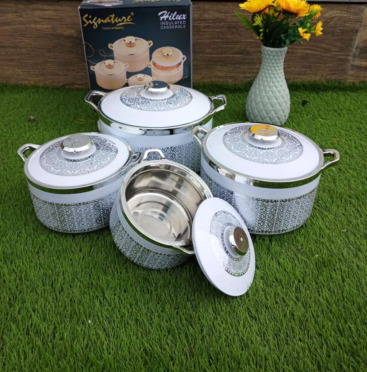 ELEGANT!!!!!! 4 pcs Signature HILUX Hotpots Serving Dish Casserole Sereware Set Hot Pot (1000/1500/2500/4300)