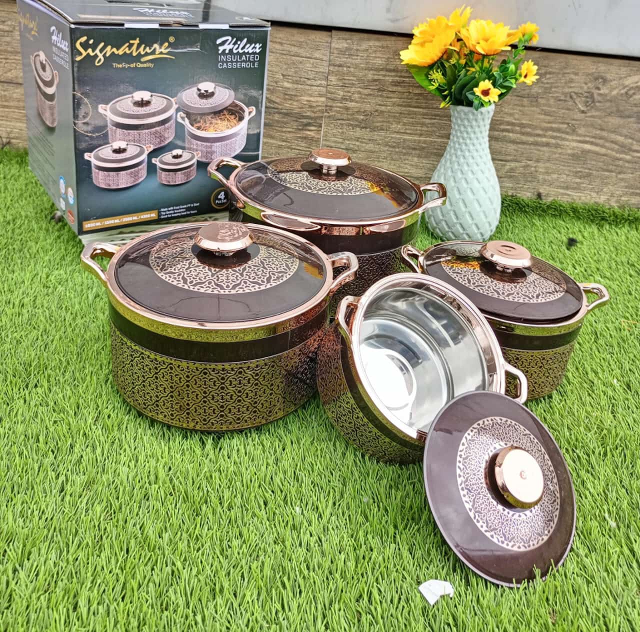 ELEGANT!!!!!! 4 pcs Signature HILUX Hotpots Serving Dish Casserole Sereware Set Hot Pot (1000/1500/2500/4300)