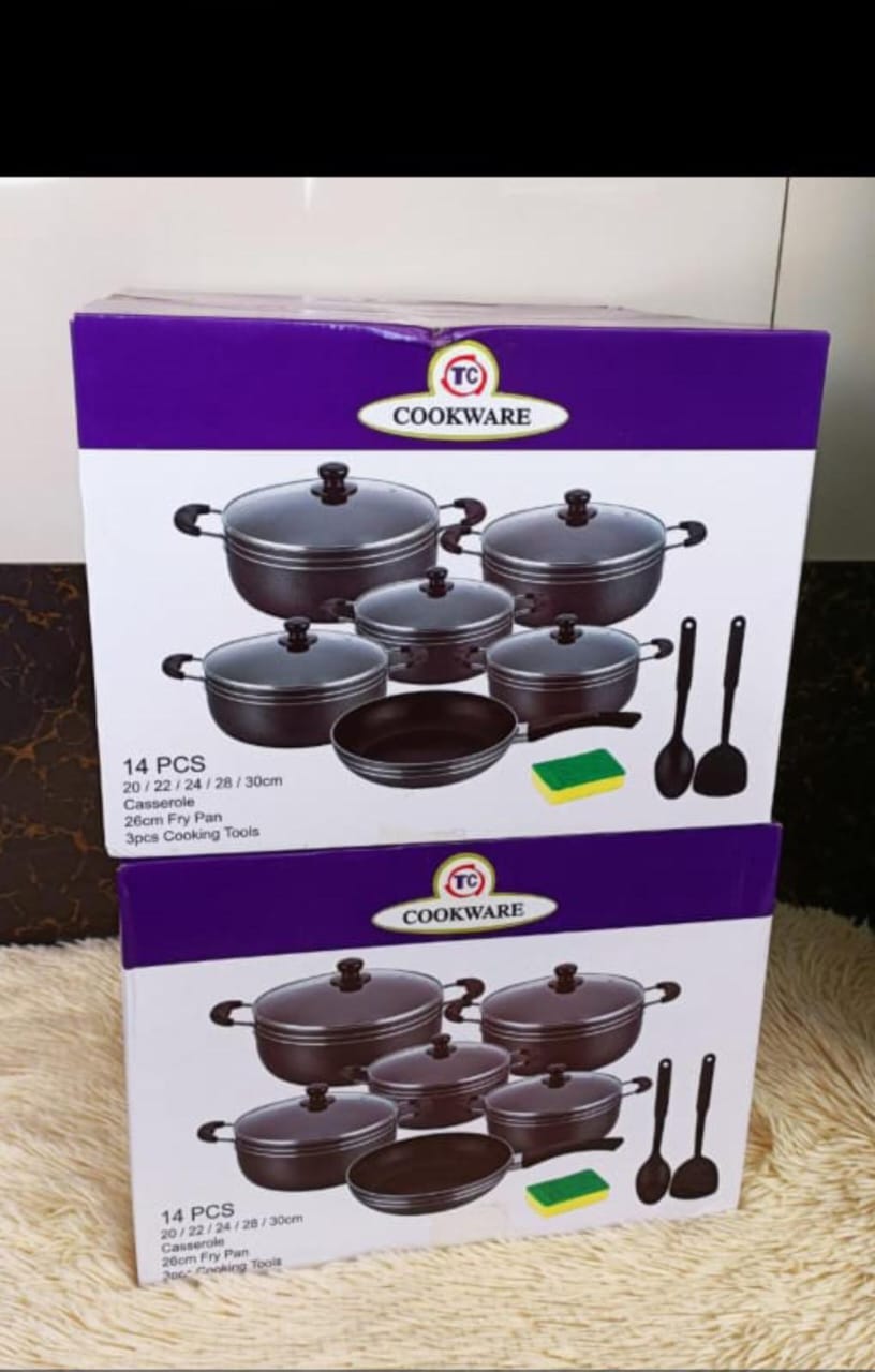TC Top QUALITY!! ELEVATE YOUR KITCHEN!!! TC Heavy duty 14 Pieces Nonstick Cookware Sufurias With glass Lids.