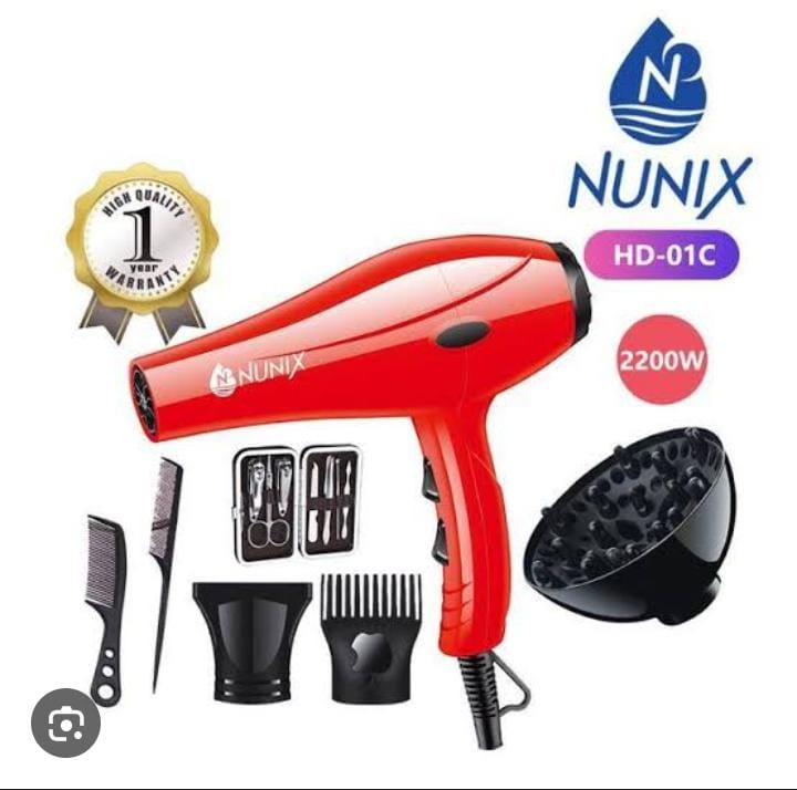 NUNIX HD-01 BLOW DRY HAIR DRYER - Nunix Saloon Blow Dry Hair Dryer.
