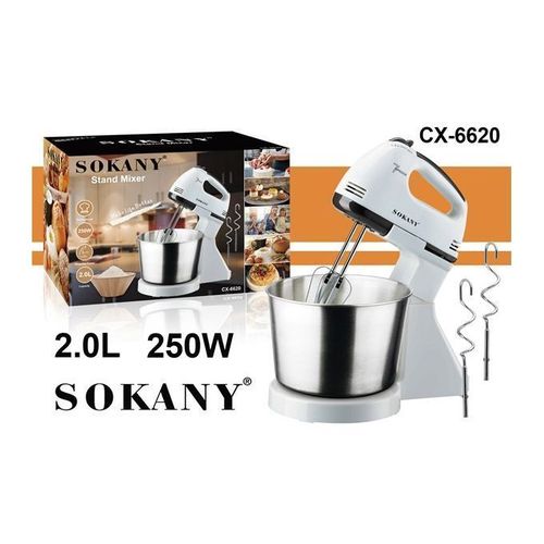 Sokany Multifunctional 2 In 1 Stand And Hand Held Electric Mixer- 7 Speed, 2L Stainless Steel Mixing Bowl, Dough Hooks & Mixer Beaters For Dressings, Frosting.