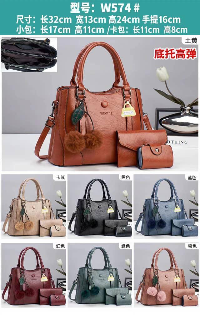 HIGH QUALITY 3PC NEW ARRIVAL⚡ HIGH QUALITY PU LEATHER 3 IN 1 women's/ladies 🔥 fashion🔥🔥 handbag!