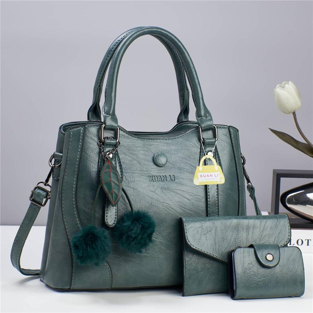 HIGH QUALITY 3PC NEW ARRIVAL⚡ HIGH QUALITY PU LEATHER 3 IN 1 women's/ladies 🔥 fashion🔥🔥 handbag!