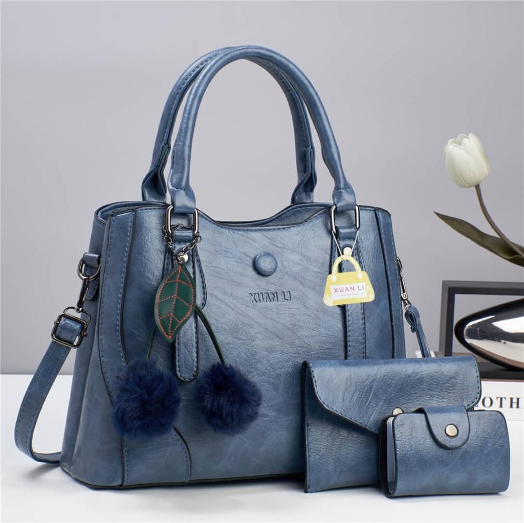 HIGH QUALITY 3PC NEW ARRIVAL⚡ HIGH QUALITY PU LEATHER 3 IN 1 women's/ladies 🔥 fashion🔥🔥 handbag!