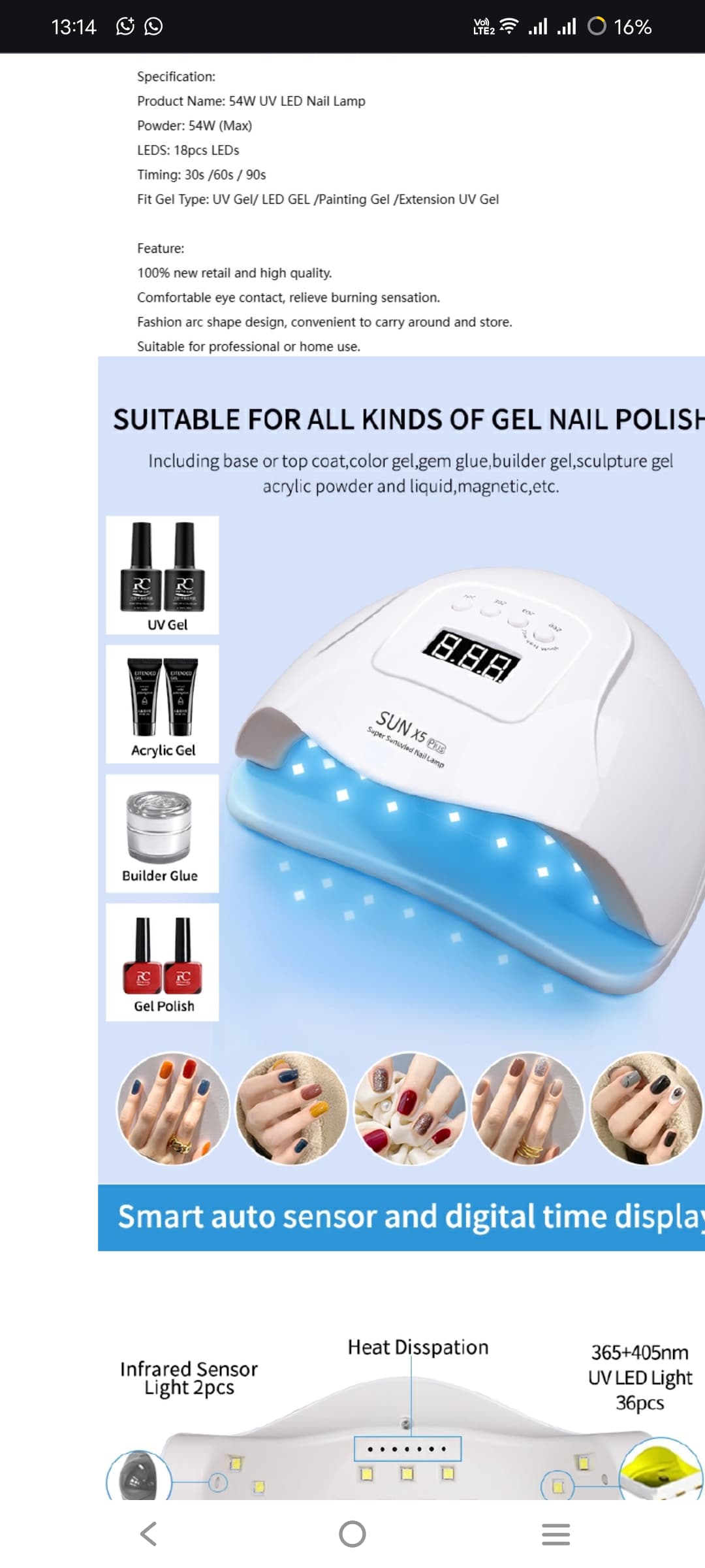 ORIGINAL HIGH QUALITY 320W SUN LED UV Professional Nail Lamp Portable for Nails Gel Polish Curing Dryer Lamp Touch Screen UV Nail Drying Light.