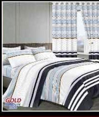 High Quality 7 Pc Curtain Duvets, 7 Piece Duvet With Curtain Bedding Set / Complete Bedding Ensemble.