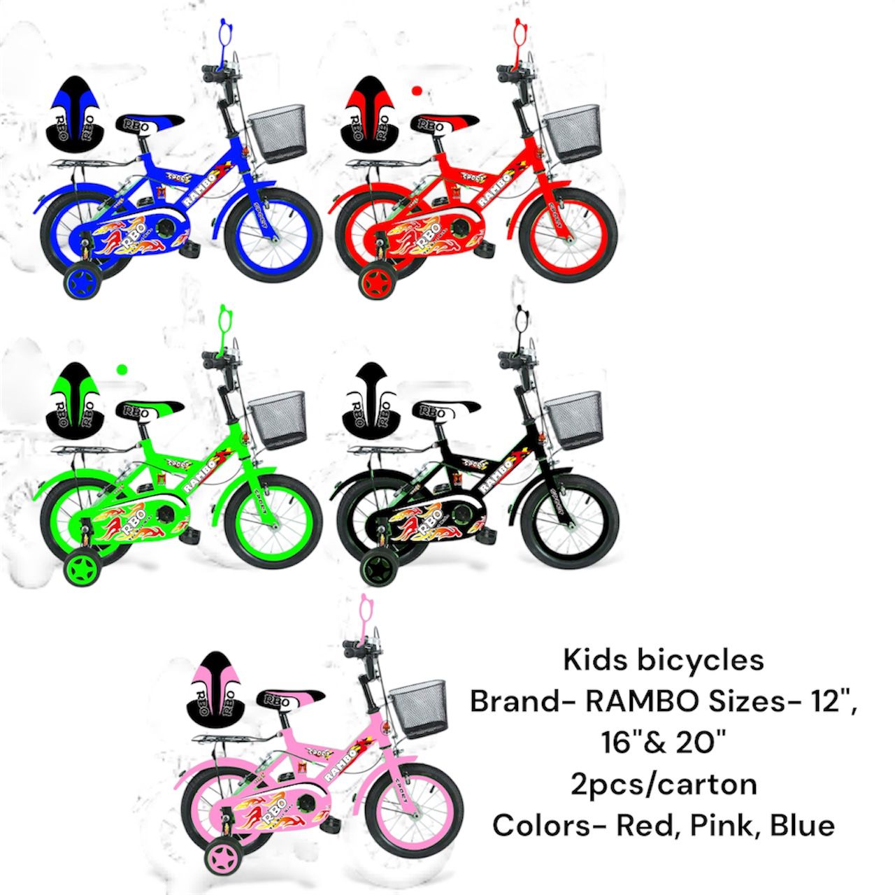 🔥🔥🔥✅NEW ARRIVALS ‼️SIZE 16 KIDS BICYCLE– STEEL FRAME BIKE WITH BASKET, REAR SEAT, MUDGUARDS, TRAINING WHEELS & SAFETY CHAIN COVER – BOYS’ AND GIRLS' BIKE.