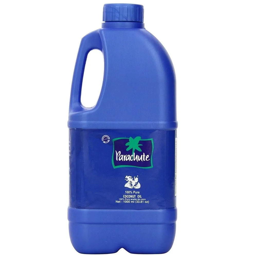 Parachute 100% Pure and Natural Coconut Hair Oil enriched with nutrients that prevent hair fall, strengthen hair strands from roots to tips, and boost hair growth with a FREE WIDE-TOOTHED COMB-1.0 L.