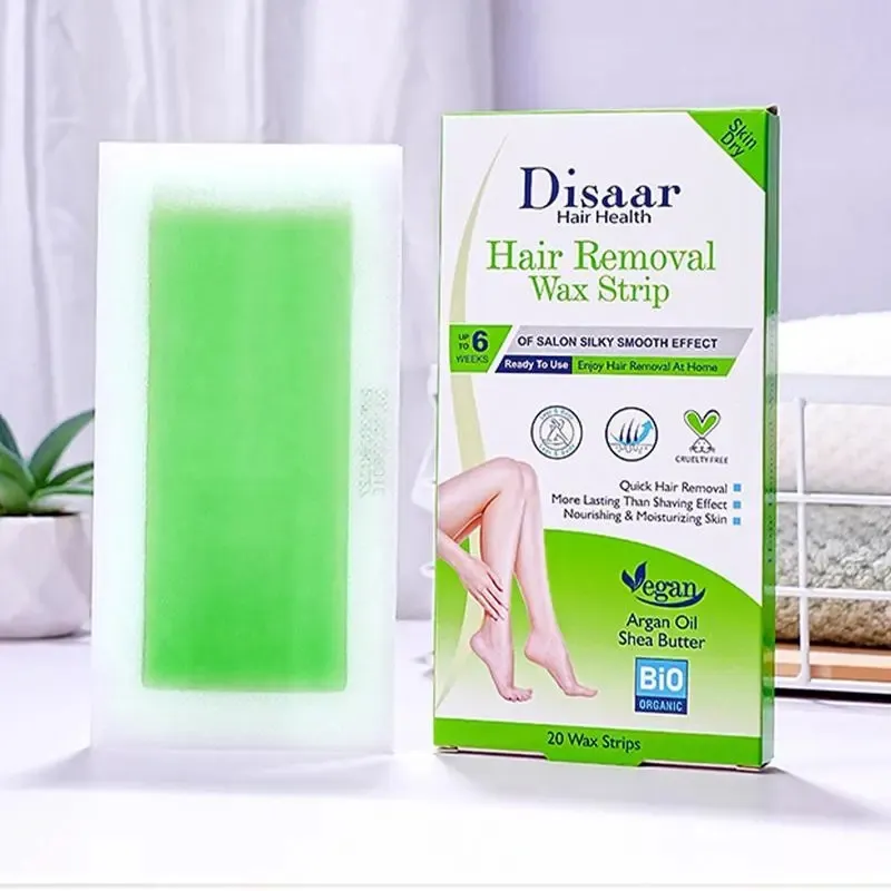 Disaar 20 Strips/Set Exquisite Girl Hair Removal Wax Strip, Exfoliating & Smooth Skin, Quick Hair Removal More Lasting than Shaving Effect Depilatory Wax paper-1 Set, Armpit, Lip, Body and  Versatile.