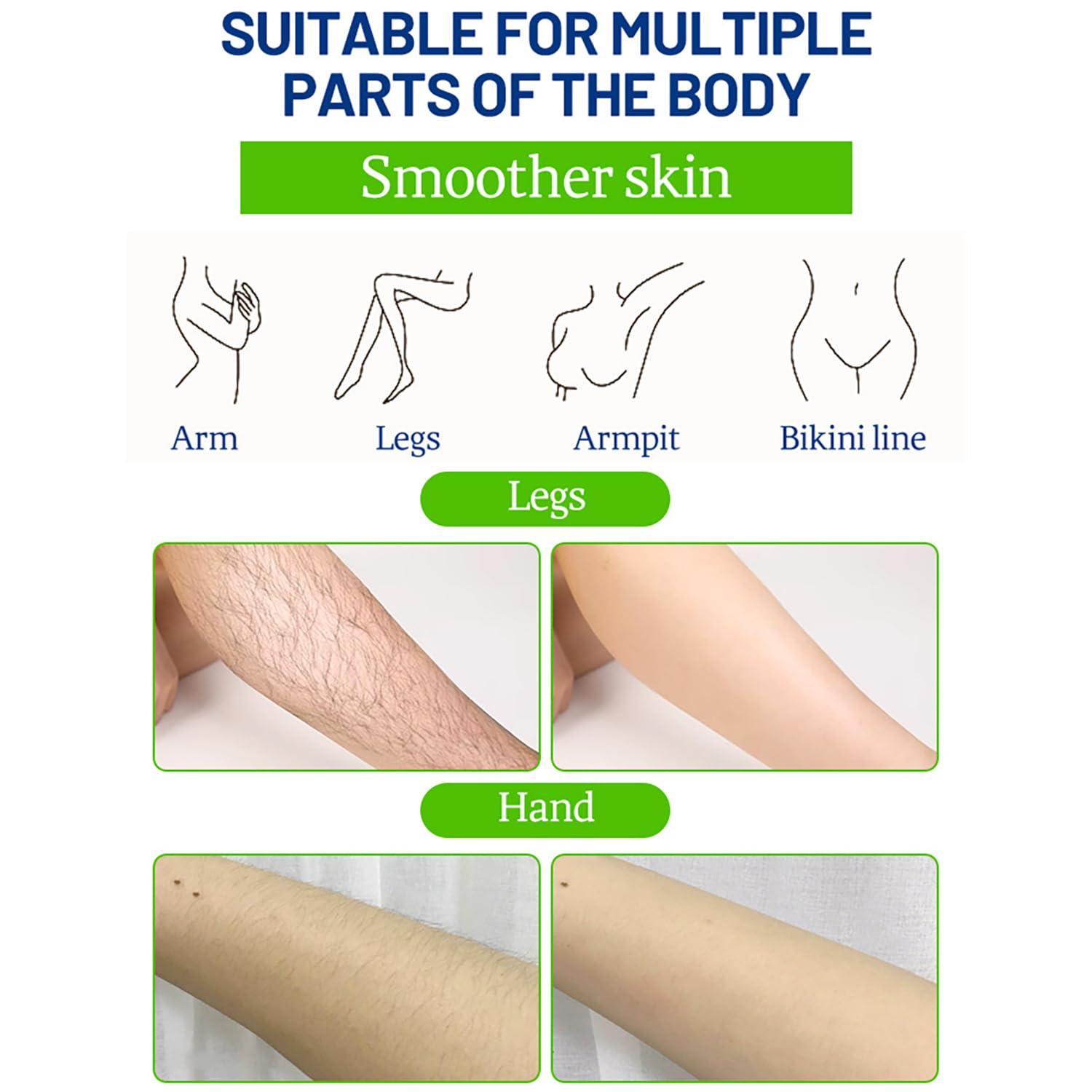 Disaar 20 Strips/Set Exquisite Girl Hair Removal Wax Strip, Exfoliating & Smooth Skin, Quick Hair Removal More Lasting than Shaving Effect Depilatory Wax paper-1 Set, Armpit, Lip, Body and  Versatile.