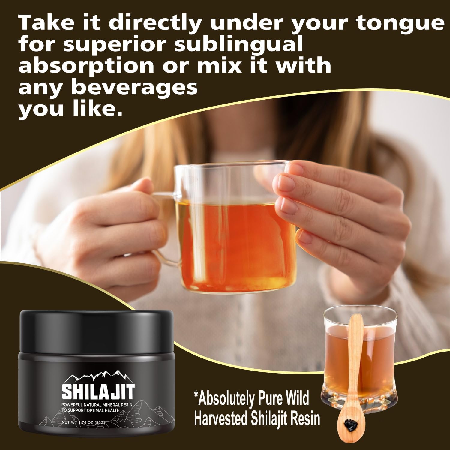 Pure Himalayan Shilajit Soft Resin Supplement Authentic, Natural & Organic for Detox, Cleanse, Immune Support, Brain Booster, and Energy-Contains Fulvic Acid and 84+ Trace Minerals For Men & Women-50G