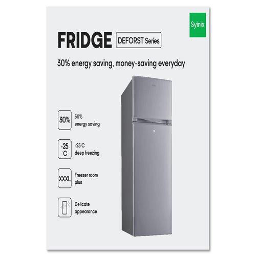 Syinix 137 L No Frost / Defrost Series Fridge – Energy Efficient –Top Freezer, Compact Design