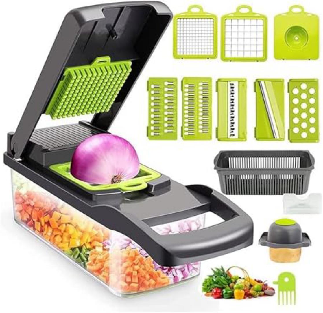 chopperNEW 14 in 1 Multifunction Vegetable Cutter Food Slicer Dicer Nicer Vegetable Fruit Peeler Chopper Cutter Carrot Cheese GraterVegetable Chopper,12-in-1 Multifunctional Food Chopper,Professional