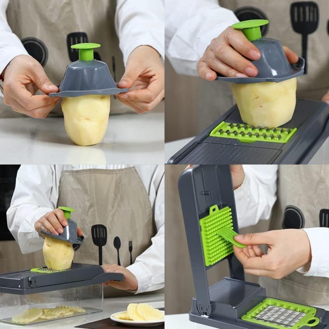 chopperNEW 14 in 1 Multifunction Vegetable Cutter Food Slicer Dicer Nicer Vegetable Fruit Peeler Chopper Cutter Carrot Cheese GraterVegetable Chopper,12-in-1 Multifunctional Food Chopper,Professional