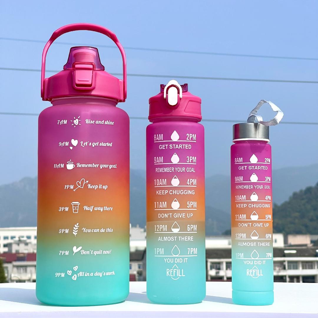 3 in1 water bottle,to go water carrier,3 in1 motivation water bottles,container, drinker,New 3pcs waterbottle,new arrival affordable water bottles, leak proof BPA free large capacity best quality l