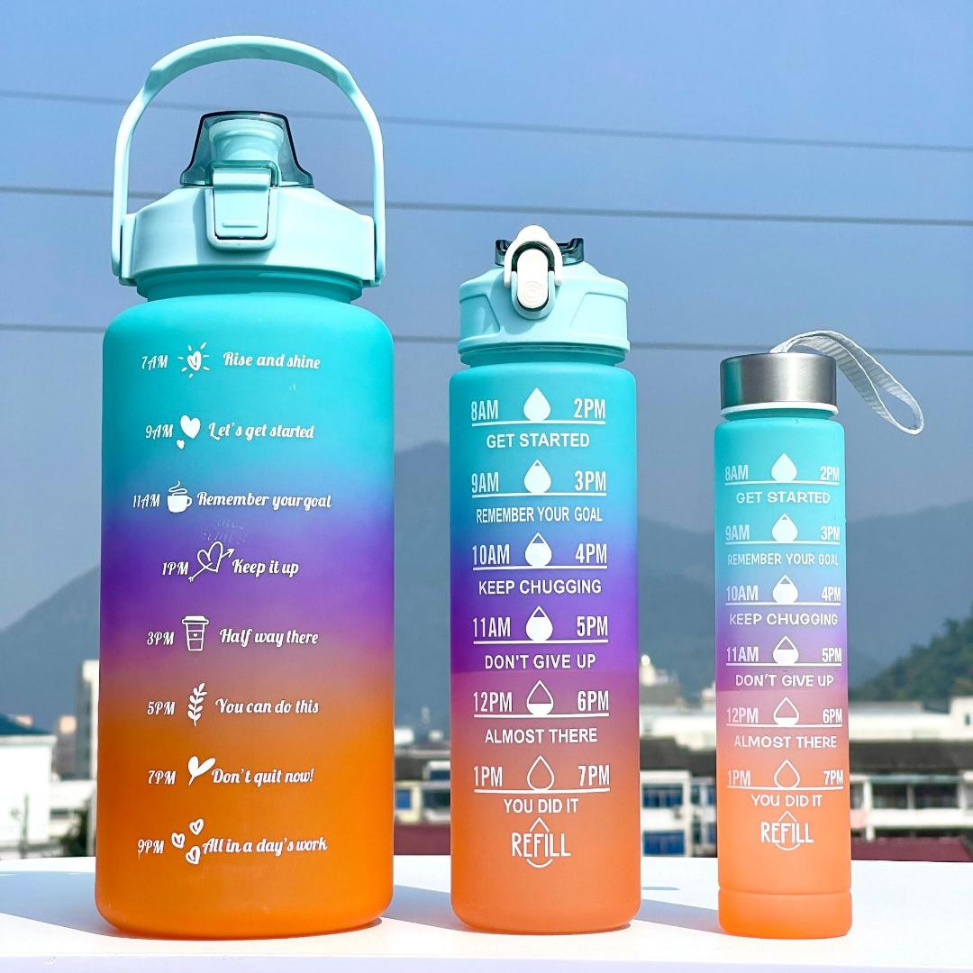 3 in1 water bottle,to go water carrier,3 in1 motivation water bottles,container, drinker,New 3pcs waterbottle,new arrival affordable water bottles, leak proof BPA free large capacity best quality l