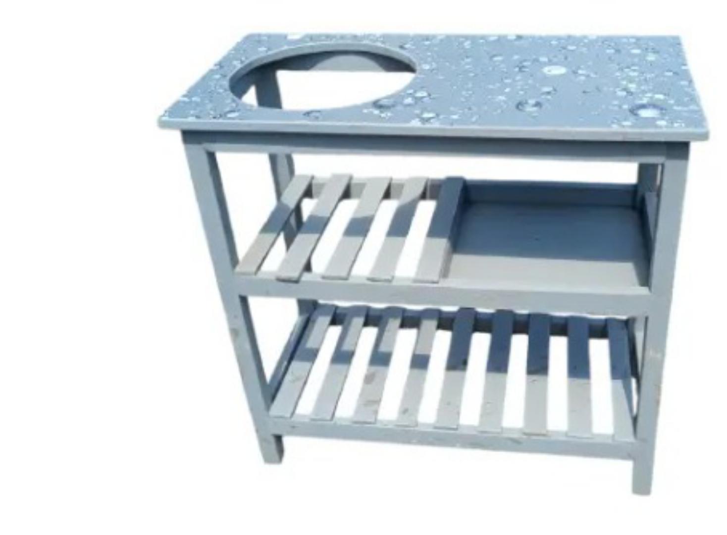 a Morden  utility  kitchen table suitable  for a 2 burner stove and also 6kg meno gas