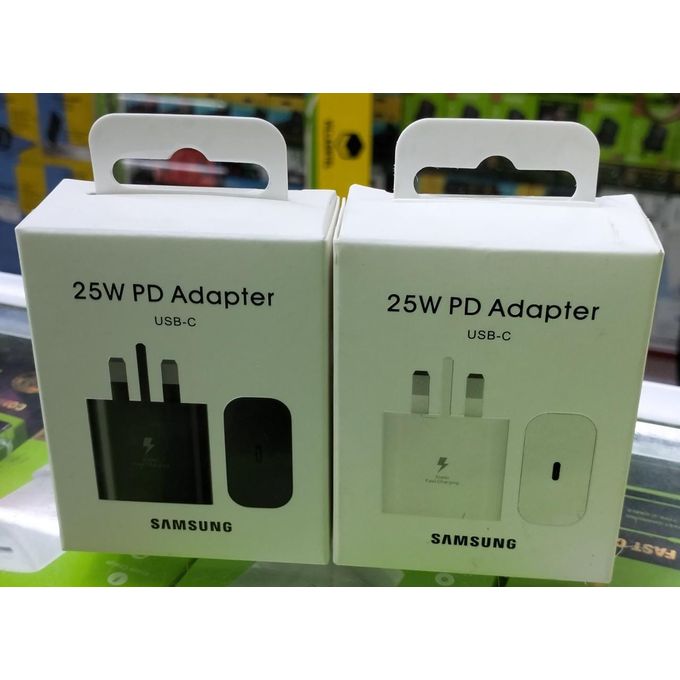 Samsung 25 W Fast Type C Charger 25W USB C Adapter-(White/Black)