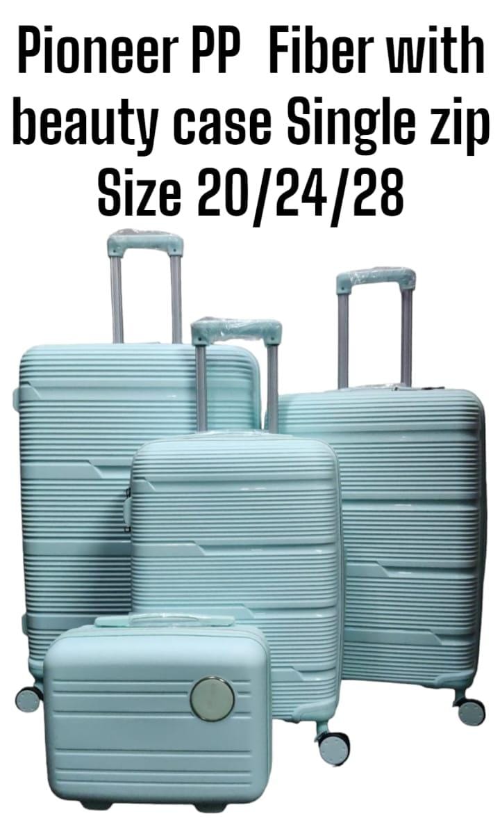4in1 pioneer pp fibre suitcase materials for hard-shell, which make the luggage more durable, lighter and impact-resistant. Features textured finish to prevent against scratches, keeping cases beautif