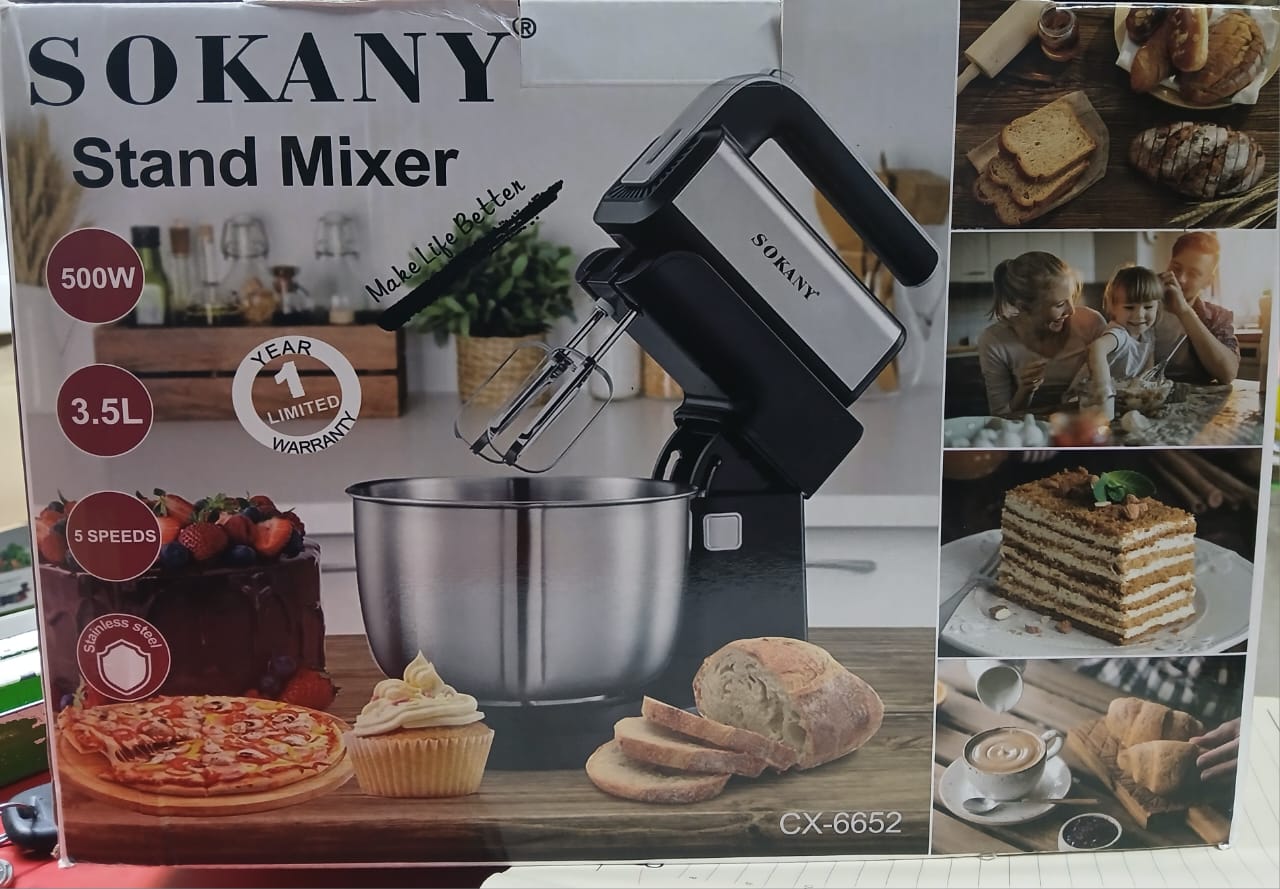 Restocked,,3.5..ltrs sokany stand mixer .promotion price