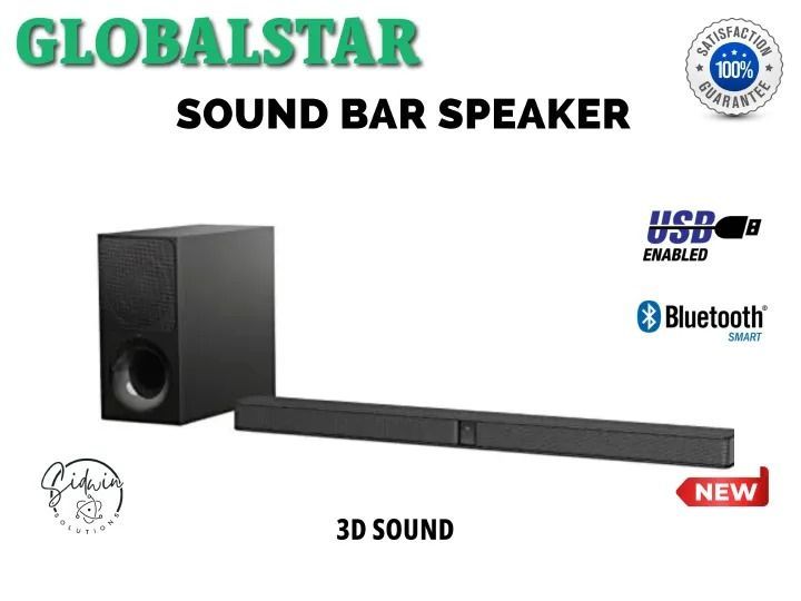 GLOBAL STAR Sound Bar & Subwoofer BLUETOOTH & USB ENABLED,3D SOUND 80W