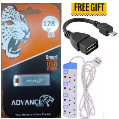 Advance High Speed USB Flash Disk 128GB, 128 GB With OTG Cable, 4Way Power Extension