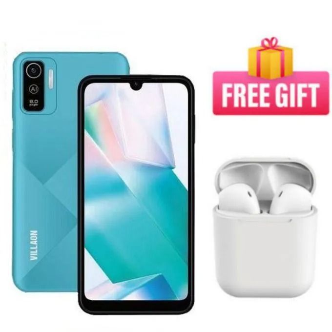 VILLAON V20 SE 32GB + 2GB RAM 5.0" Display 8MP Camera 3000mAh Battery Dual Sim Smart Phones 1 Years warranty phone + FREE EARPODS