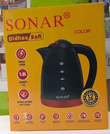 Sonar 2L Cordless Electric Kettle ,1500W Energy Efficient , 1 .5m Power Cord 1YR WRTY