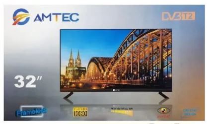 Amtec 32inch AC FRAMELESS,32" inch Bluetooth enabled Television Smart Android TV Digital TV Inbuilt Decoder Built-in WIFI Appstore 1GB DDR,8GB RAM,4-CORE LED TV