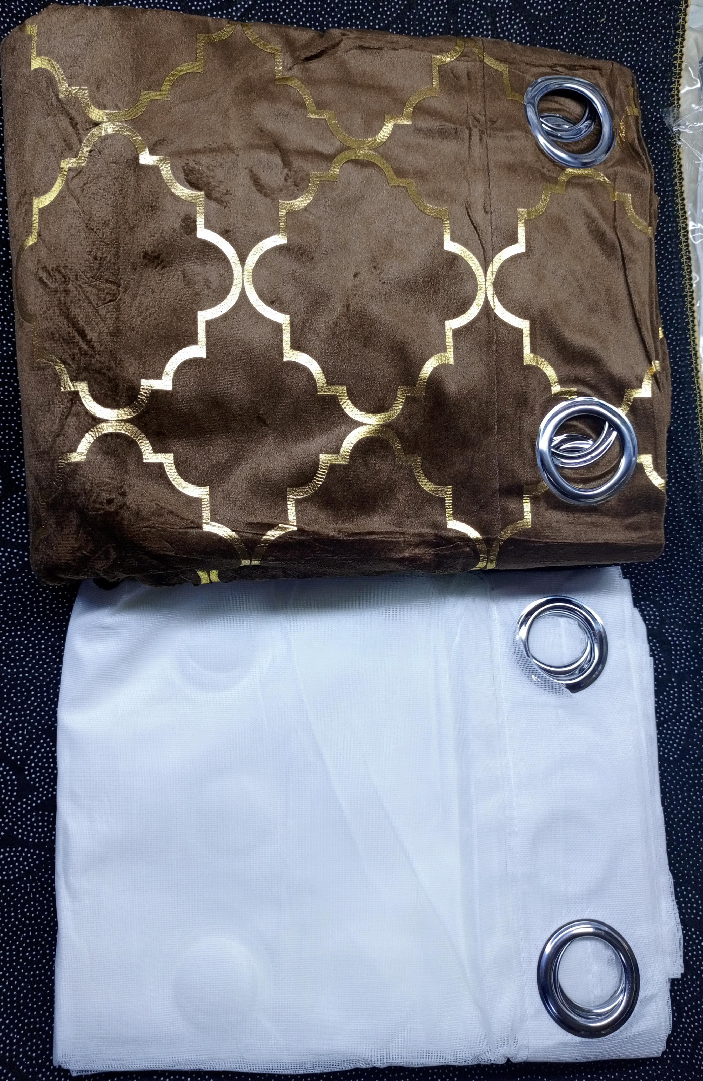 3 pc marble velvet curtains 1.5m Each Sheer 3m Heights 2.5cm, Blackout curtains, Eyelet Design, Fade Resistant Material, Wrinkle free, Quality Guaranteed