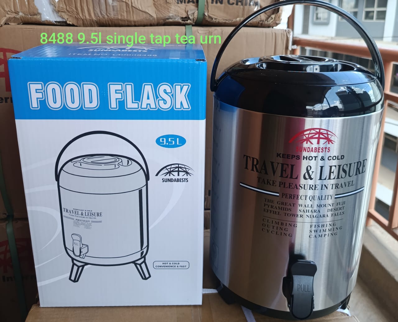 Single Tap 8488 Tea Urn- Stainless Steel Tea Dispenser (9.5L), Rust-resistant and long-lasting for everyday use, Convenient and smooth flow for quick serving.