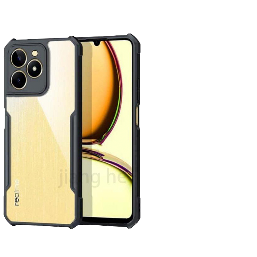 4in1 For  Realme  C61 anti-fall mobile phone case + tempered glass film + lens film+Back Film Cellphone
