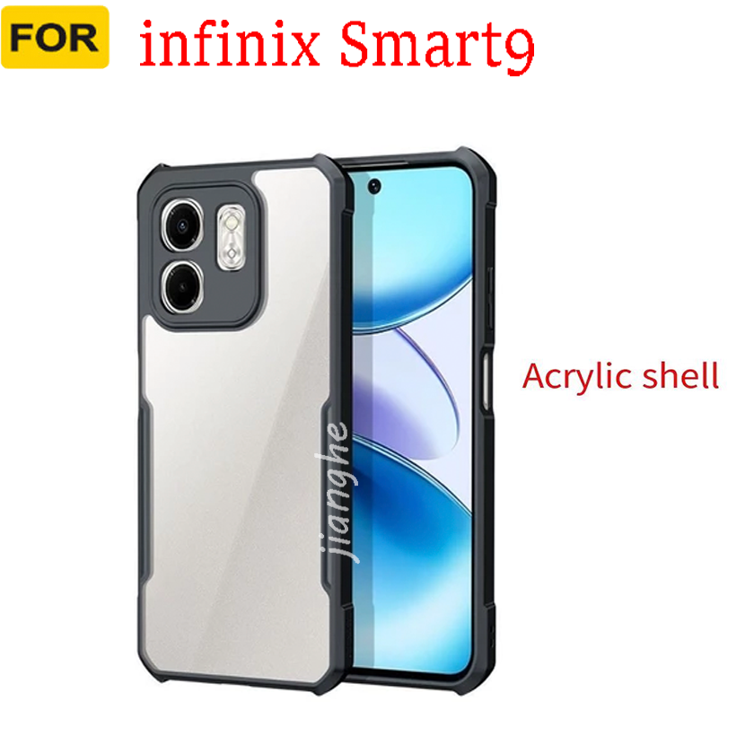 3 in 1 For  infinix Smart 9 Shockproof Phone Case  + Full coverage tempered glass film + lens film