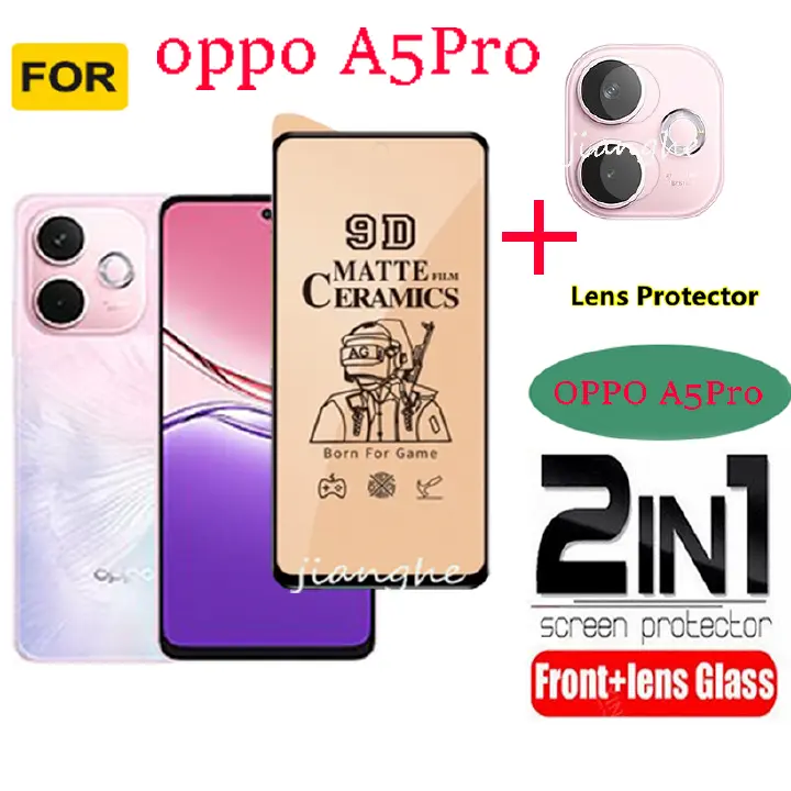 2 IN1 For oppo A5 Pro  5G Ceramic full cover screen protection film +  camera lens film