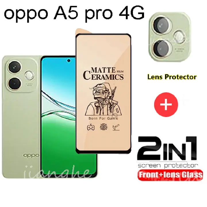 2 IN1 For oppo A5 pro 4G Ceramic full cover screen protection film +  camera lens film