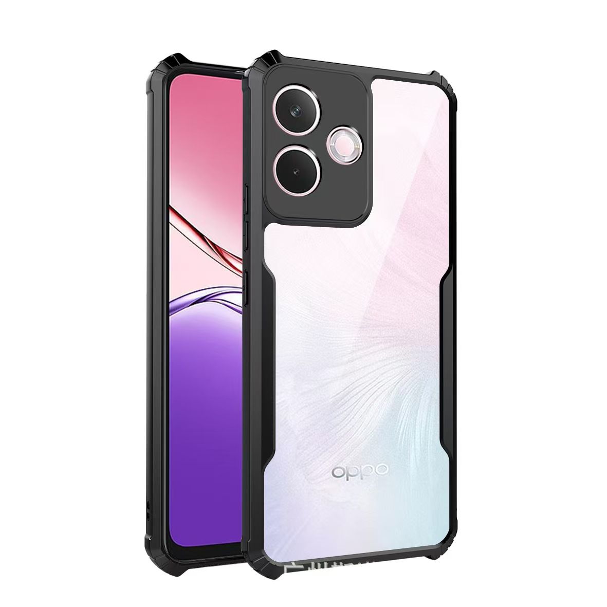 3-in-1 For oppo A5 pro 5G 4G  mobile phone shockproof transparent case + full-coverage curved screen high-definition tempered glass film + camera lens film