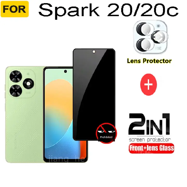 2IN1 For infinix Spark 20/20c Hot50i itel A70 s25 oppo Reno 13F 5G Anti-spy privacy Fully covered tempered glass screen protector + camera lens film Protective