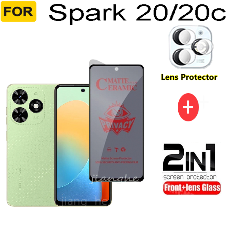 2 IN 1 For  infinix Spark 20/20c Hot50i itel A70 s25 oppo13F 5G Anti-Spy Privacy Ceramic film +Camera Lens Glass Screen Protector