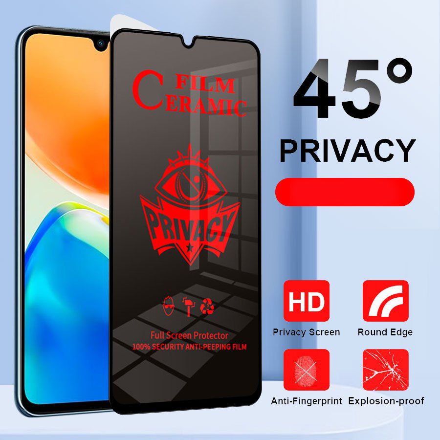 2 IN 1 For  infinix Spark 20/20c Hot50i itel A70 s25 oppo13F 5G Anti-Spy Privacy Ceramic film +Camera Lens Glass Screen Protector
