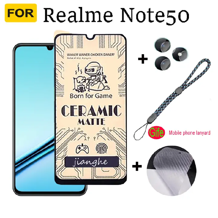 3 IN 1 Realme Note 50 C51 C53 C61 C63 Ceramic Tempered Glass Lens Glass Screen Protector and Back Film
