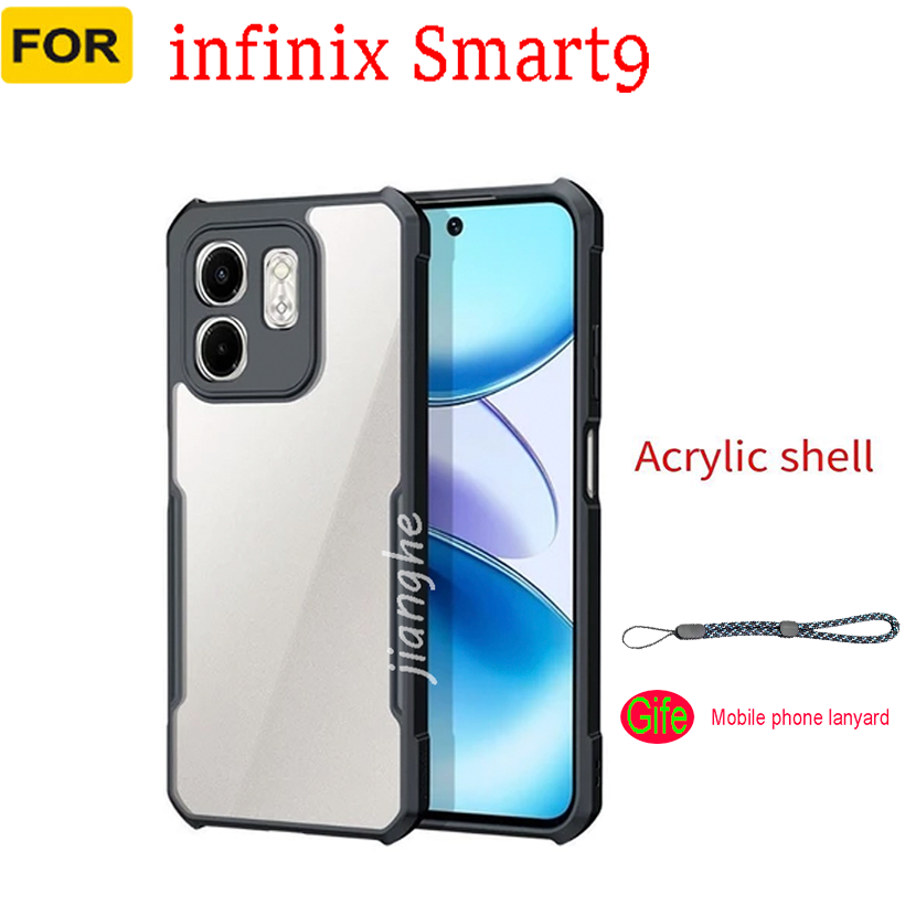 5 in1 For Infinix Smart 9   shockproof phone case + Magnetic wireless charging sticker + Full-coverage  high-definition tempered film glass screen protector + camera lens+ back film