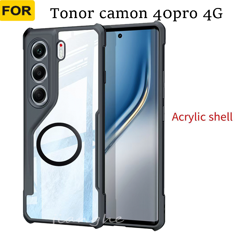 For TECNO Camon 40 Pro 4G 5G  for infinix Note50S Anti-fall Mobile Phone Case +With Magnetic Wireless Charging Sticker+curved screen Full coverage high-definition tempered film glass scre