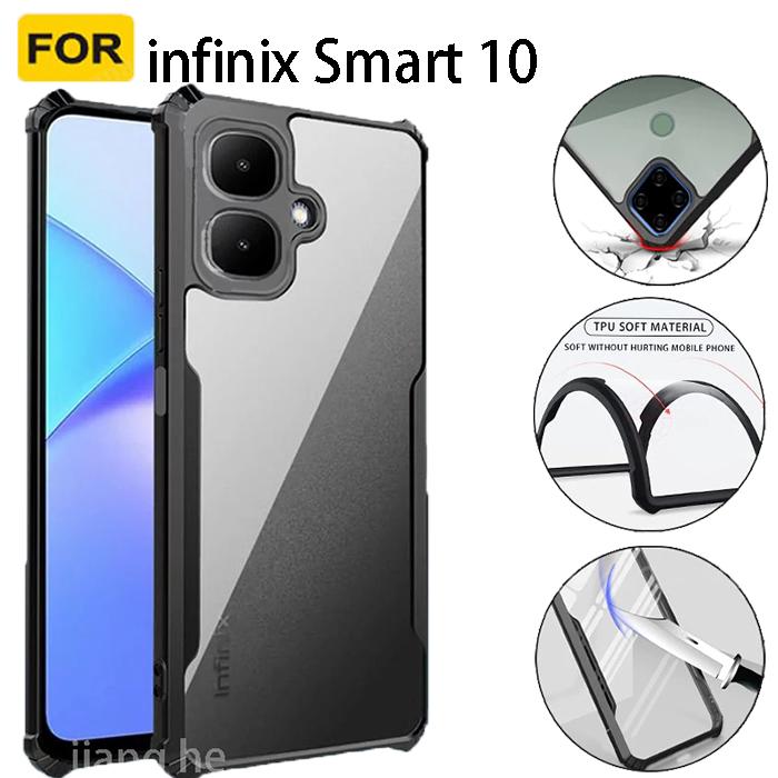 3-IN-1 For Infinix Smart 10 Screen Protector, phone case smart10 anti-drop protective case, Full-screen high-definition tempered glass film, lens film. Smart phone accessories