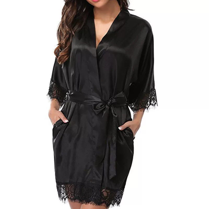 1 Piece Women's Underwear Glossy Robe Pajamas Ice Silk plus Size Nightgown Homewear Fashion TrendFZ-212