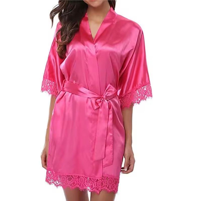 1 Piece Women's Underwear Glossy Robe Pajamas Ice Silk plus Size Nightgown Homewear Fashion TrendFZ-212