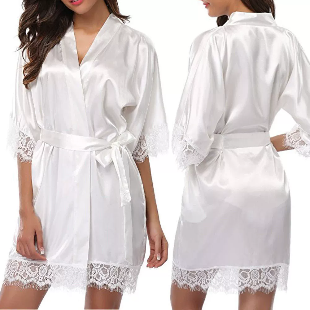 1 Piece Women's Underwear Glossy Robe Pajamas Ice Silk plus Size Nightgown Homewear Fashion TrendFZ-212