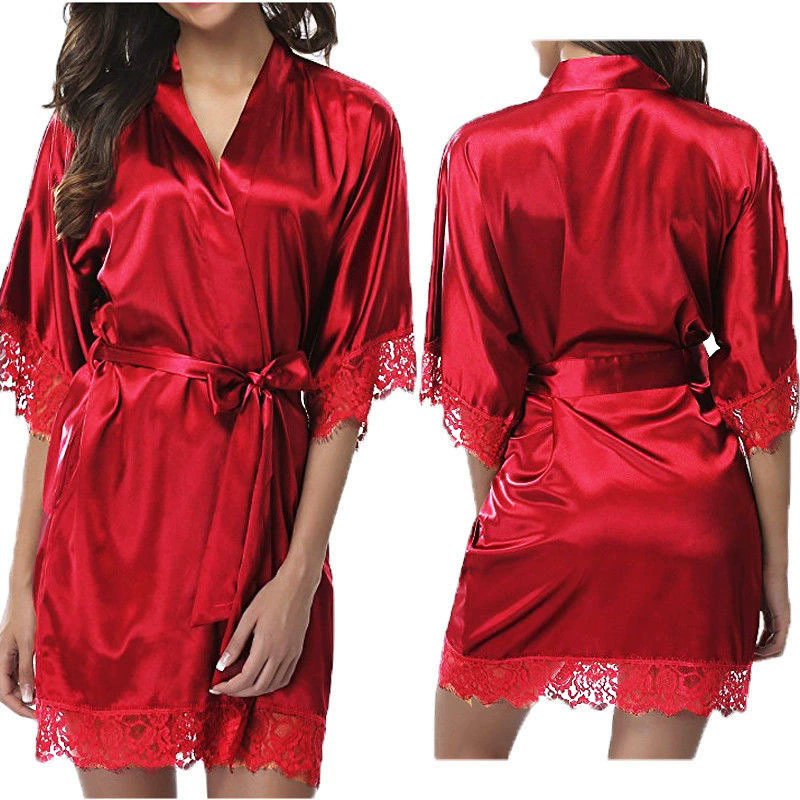 1 Piece Women's Underwear Glossy Robe Pajamas Ice Silk plus Size Nightgown Homewear Fashion TrendFZ-212