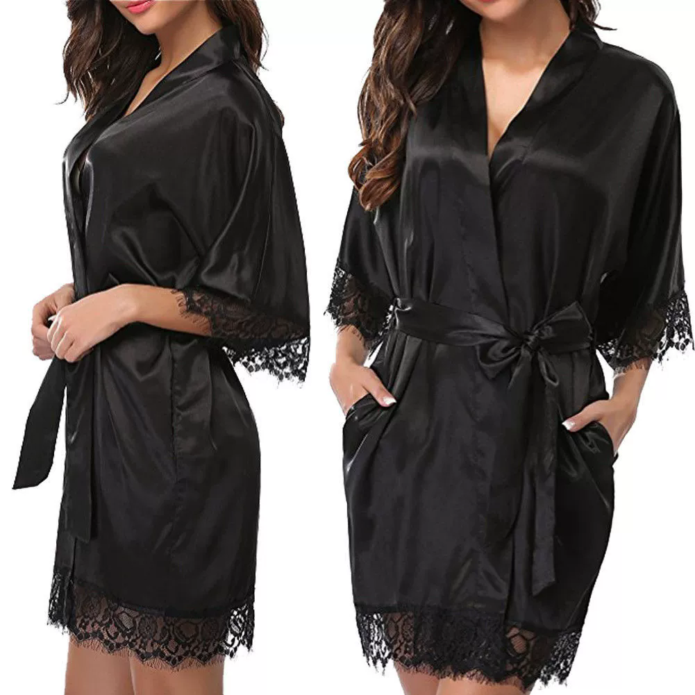 1 Piece Women's Underwear Glossy Robe Pajamas Ice Silk plus Size Nightgown Homewear Fashion TrendFZ-212