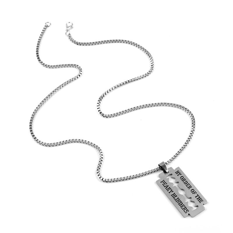 Razor Blade Necklace Movie Jewelry Judas Priest  Pendants&Necklaces Stainless Steel Necklace for Women Men A-1227